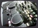 Two-channel DJ mixer controls up to four decks with Virtual DJ software. It features balanced 1/4
