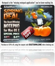 Music Software : IUseMac Spring Deal: 50% OFF Coupon for Notepad for Mac - macmusic